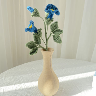 ดอกไม้ P5u7ต้นรุ่งอรุณโครเชต์ประดับบ้านช่อดอกไม้ประดิษฐ์ตกแต่งอุปกรณ์ประกอบฉากการถ่ายภาพ