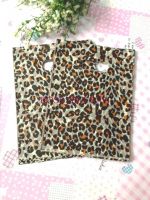 100pcs/lot Brown Leopard Print Plastic Bags 15x20cm Boutique Jewelry Packaging Plastic Gift Bag Shopping Bags With Handle