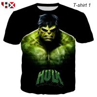 HX Avenger Endgame Hulk พิมพ์3D ผู้ชายแฟชั่นสำหรับผู้หญิงเสื้อยืดแขนสั้นสั้น