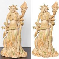 Greek Goddess White Sorceress Witchcraft Hecate Figurine Hekate Necromancy Deity Magic Powerful Pagan Witch Statue