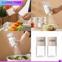 KLOMKZ 2pcs ขวดแก้วใส่ของ เครื่องกดน้ำตาล ปริมาณที่แม่นยำ ชนิดกด กระปุกใส่เครื่องปรุง แบบพกพาได้ สีขาวขาว ภาชนะใส่เกลือพริกไทย อุปกรณ์สำหรับห้องครัว