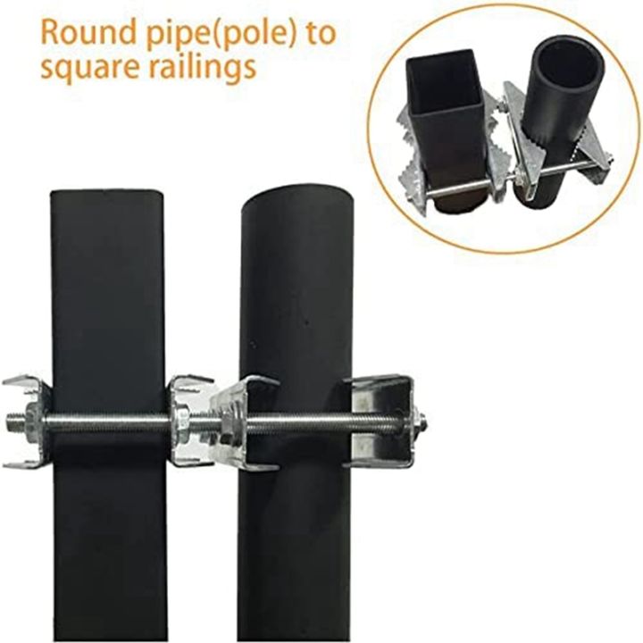 2-pcs-double-antenna-mast-clamp-v-jaw-block-with-bolts-mast-to-mast-clamp-patio-umbrella-holder-heavy-duty-pole-to-pole