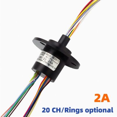 ‘；【-； Slip Ring Collector Ring Carbon Brush Conductive Ring Conductive Brush Src-22-20A / 20Wire2a Diameter 22Mm Wire Length 250Mm Col