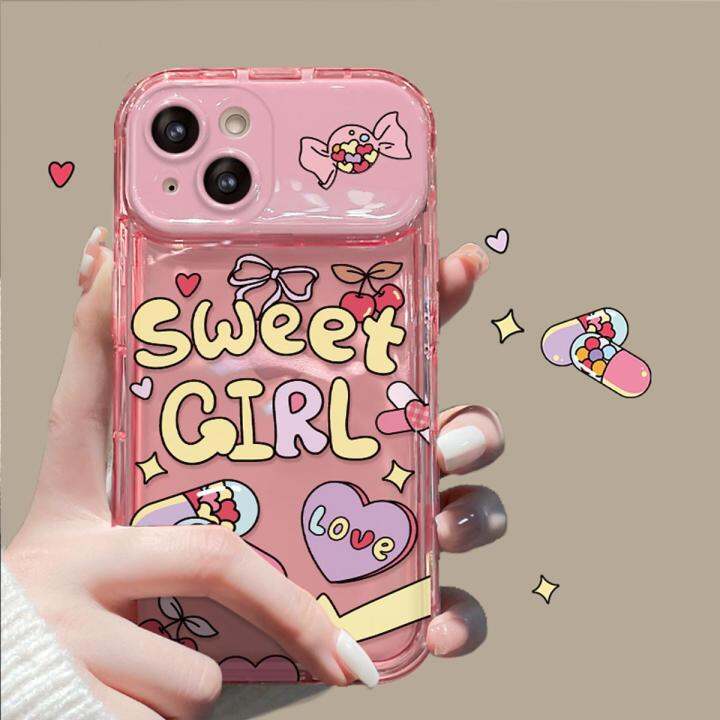 สำหรับ-iphone-sweet-girl-เคสโทรศัพท์ซิลิโคนลายการ์ตูนน่ารัก-เคสโทรศัพท์กระจกแต่งหน้า-for-iphone-รุ่น-12-13-14-11-xsmax-xr-x-xs-8-7plus