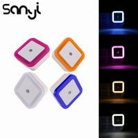 【❂Hot On Sale❂】 li62292595258181 Sanyi ตัวควบคุมเซ็นเซอร์แสงไฟกลางคืน Mini Eu Us Plug Novelty Square โคมไฟห้องนอนสำหรับทารกโรแมนติกที่มีสีสันไฟกลางคืน