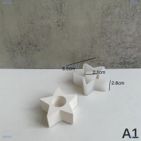 NIHAI แม่พิมพ์ซิลิโคนรูปดาวสำหรับใส่เทียนรูปหัวใจเชิงเทียนหล่อแม่พิมพ์ยิปซั่มเรซิน