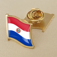 Paraguay Country Paraguayan National Flag Crystal Resin Badge Brooch Flag Badges of the World All-metal Brooch Copper Brooch Collection