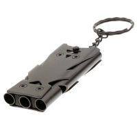 Perfk High Decibel Stainless Steel Outdoor Emergency Survival Whistle Gray