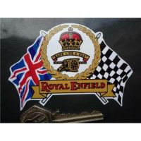 x2 ROYAL ENFIELD Flags Scroll Classic Helmet Motorcycle STICKER Bullet Continental