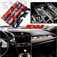 สติกเกอร์ติดภายในรถยนต์ทำจากผ้าฝ้ายสไตล์ญี่ปุ่น JDM แบบ DIY ขนาด50*150ซม. ผ้ากาวเทปมีกาวในตัวผ้าภายในรถ QQ-47ใหม่