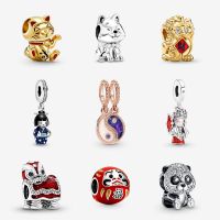 925 Sterling Silver Charms Beads Original Japanese Akita Inu Dog Doll Charm Fit Pandora Bracelets Bangles Diy Jewelry For Women