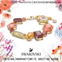 Swarovski Gema สร้อยข้อมือ ชุบทอง หลากสี สําหรับแฟนสาว