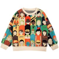 Spring Autumn Baby Boys Childrens Sweatshirt Printed Cartoon Characters Trendy Fried Street  Handsome Undershirt Loose Kids Top Cups