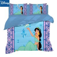 【hot】✶❁✵ Cartoon princess jasmine Kids Set Duvet Cover Bed Sheet Cases queen Size 3 Pieces hot