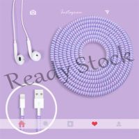 【Ready Stock】 ✱ B40 Laser Cable Protector Charging Headphone USB Data Line Cord Solid Winder Colourful Laser Wrapper Wrap Wire TPU DIY Multi Colour Spiral Protective Case Cover