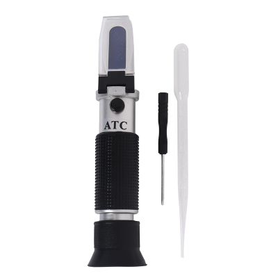 Beer Wort and Wine Refractometer, Dual Scale - Specific Gravity 1.000-1.120 and Brix 0-32%, Replaces Homebrew Hydrometer (Aluminum)