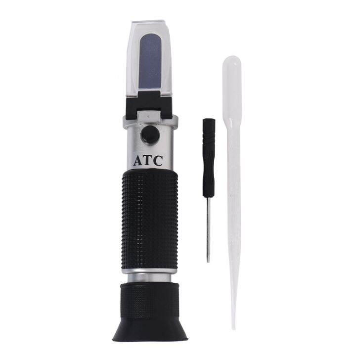 beer-wort-and-wine-refractometer-dual-scale-specific-gravity-1-000-1-120-and-brix-0-32-replaces-homebrew-hydrometer-aluminum