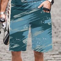 Mens Shorts Summer Abstract Plant Pattern Loose Casual Oversized Streetwear  Quick Dry Beach Fashion Elastic Waist Man