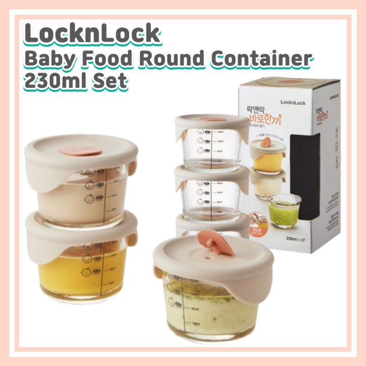 LocknLock×Disney] Winnie the Pooh Glass Steam Container, BABY FOOD GLASS  CONTAINER 3P/Set, Glass Baby Tableware, 230ml , LocknLock, Gift Box Package  Set,Food Storage - Now In Seoul