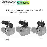 Saramonic ไมโครโฟนคอนเดนเซอร์กล้องรุ่น SR-VM1คาร์ดิออยแบบทิศทางเดียวพร้อมเมาท์รองเท้าแบบเย็น3.5มม. TRS และตัวเชื่อมต่อ TRRS สำหรับ DSLR มิลเลอร์เลสและเครื่องผสมเสียงมือถือ