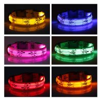 ♤▥ Nylon LED Dog Light Collar Cat Night Safety Flashing Glow Dark Electric Pets Head Chain for Small Middle Chihuahua Pug