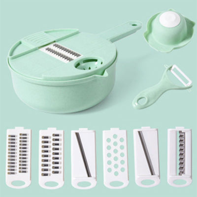 Multi Function Home Vegetable Chopper Manual Carrots Potatoes Shred Grater with Drain Basket Handle Durable Kitchen Slicer Tools