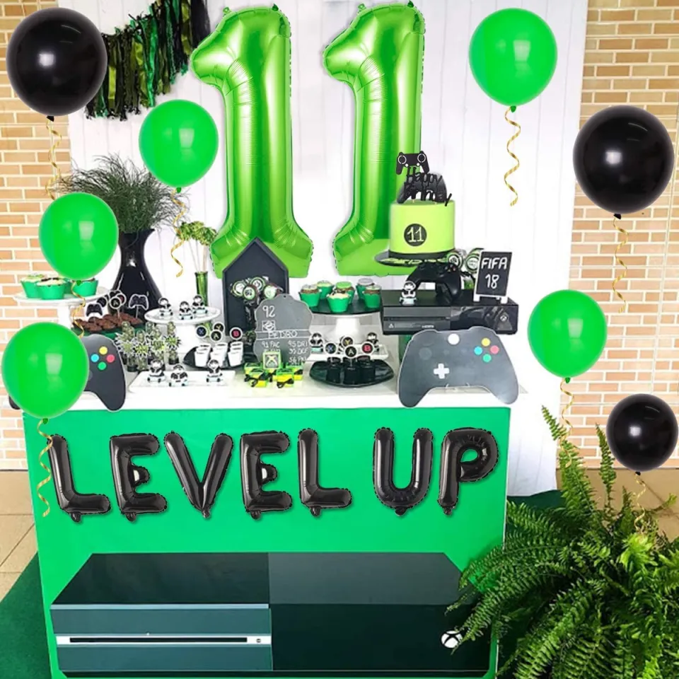 Sursurprise Video Game Birthday Decorations, Level Up Party Supplies Game  on Foil Balloons ,Cake Toppers ,Happy Birthday Banner - AliExpress