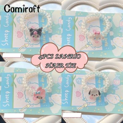 Camiraft Sanrio ยางรัดผมการ์ตูนน่ารัก Cinnamoroll เพลงของฉัน Kuromi ยางรัดผม S 2023แฟชั่น Preepy มองผมแบบเรียบอุปกรณ์เสริมสำหรับผู้หญิงหญิงสาว4ชิ้น