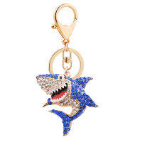 EASYA 3 Colors Crystal Shark Keychain Unique Design Rhinestone Fish Keyrings Jewelry Women Girls Bag Pendant Charms Accessories