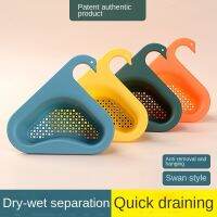 Swan-Shaped Drain Basket with Detachable Strainer - Ideal for Filtering Water and Food Residue