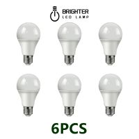 [Super bright bulb] 6Pcs หลอดไฟ LED โคมไฟ A60 E27 B22 AC220V 240V จริง10W 12W 3000K 6000K Lampada ห้องนั่งเล่น Home Bombilla