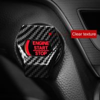 ready stock Carbon Fiber Car Engine Start Stop Push Button Switch Cover Trim Accessories