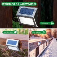 Outdoor LED Lights Solar Powered 3LED Waterproof Garden Wall Lamp For Fence Deck Stair Lights Decoration