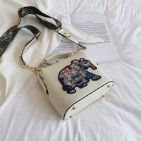 Yogodlns Luxury Shoulder Bag For Women PU Leather Crossbody Bag Vintage Embroidery Elephant Handbag Designer Lady Purse Bolsas