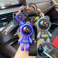 【2023】Cartoon Lightning Bear Keychain Cute Astronaut Bear Doll Keyring Bag Pendant Car Keyholder Bag Charm Accessories ！