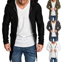 【Ready】Zipper Hoodies Soft Long Sleeve Casual Men Hoodies Longline Cardigan For Outdoor