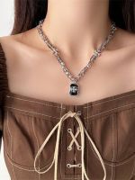 Chrome Hearts1™❍卐 Rock sugar cross gemstone necklace womens simple niche design high-end titanium steel hip-hop clavicle chain