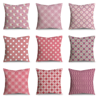 Elegant Pink striped spots Design Cushion Cover Pillow Case Sofa Pillow Cover(45 cm x 45 cm)