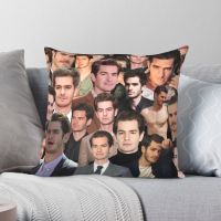 [FAZOZO Home Textile Store] Andrew Garfield PFAZOZO Home Textile Storeo Collage ปลอกหมอนสี่เหลี่ยมโพลีเอสเตอร์ผ้าลินินกำมะหยี่ Creative Zip Decor ปลอกหมอนโซฟาเบาะ Case