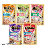 Nekko kitten อาหารเปียกแมวลูกแมว สูตรครีมมี่ 70 กรัม x12 ซอง อายุ 1 เดือนขึ้นไป เนื้อทานง่าย