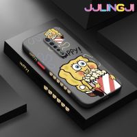 Jjlingji เคสสำหรับ OPPO Reno 2 Reno 2F Reno Reno2 2Z F Reno2 Z เคสการ์ตูนมีความสุข SpongeBob บางมีน้ำค้างแข็งโปร่งใสแข็งขอบสี่เหลี่ยมกันกระแทกรูปแบบปลอกซิลิโคนคลุมทั้งหมดป้องกัน Softcase