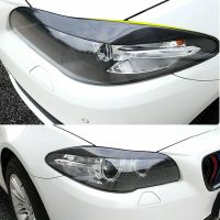 2PCS Carbon Fiber Eyelid Cover Stickers Self-adhesive Trim Headlight Eyebrow Eyelids Compatible for BMW F10 5 Series 2013-2018