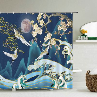 【CW】✻❈℗  Chinese Curtain Shower Curtains Polyester Flowers Birds Pattern for
