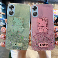 เคสใส่โทรศัพท์แฟชั่นสำหรับ OPPO A58 4G Oppo A78 NFC 4G 2023เคสมือถือโปร่งใสใหม่ลายการ์ตูนน่ารักเฮลโลคิตตี้ฝาหลังเป็นประกาย OPPOA78 TPU Silicagel Softcase