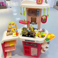 88cm pretend play kitchen toys kids cooking play set toys fashion kitchen set toys with sound and light