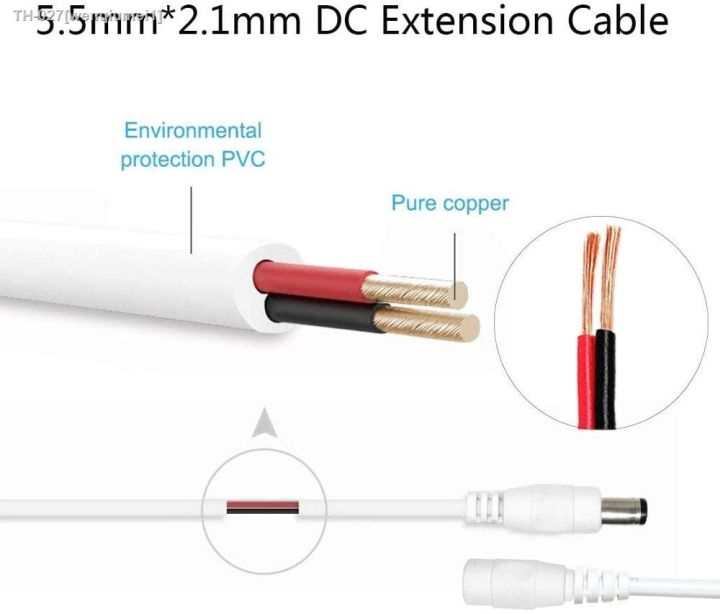 white-12v-dc-extension-cable-1m-5m-10m-20m-cable-connector-5-5mmx2-1mm-plug-for-cctv-camera-power-cord-12v-adapter-led-strip