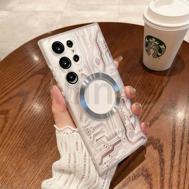 เคสกันกระแทกแบบนิ่มแม่เหล็กที่ครอบเครื่องชาร์จไร้สายสำหรับ-samsung-galaxy-s23-s22เคสแบบพิเศษเคสกันกระแทกแบบด้าน