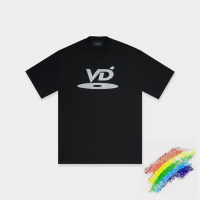 สีดำสีขาว vujade VD โลโก้เสื้อยืด1:1ที่มีคุณภาพสูงขนาดใหญ่ยอดประเดิมเสื้อยืด