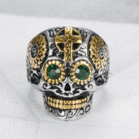 เครื่องประดับ Cross Mens Ring Punk Skull Ring 0YWQ