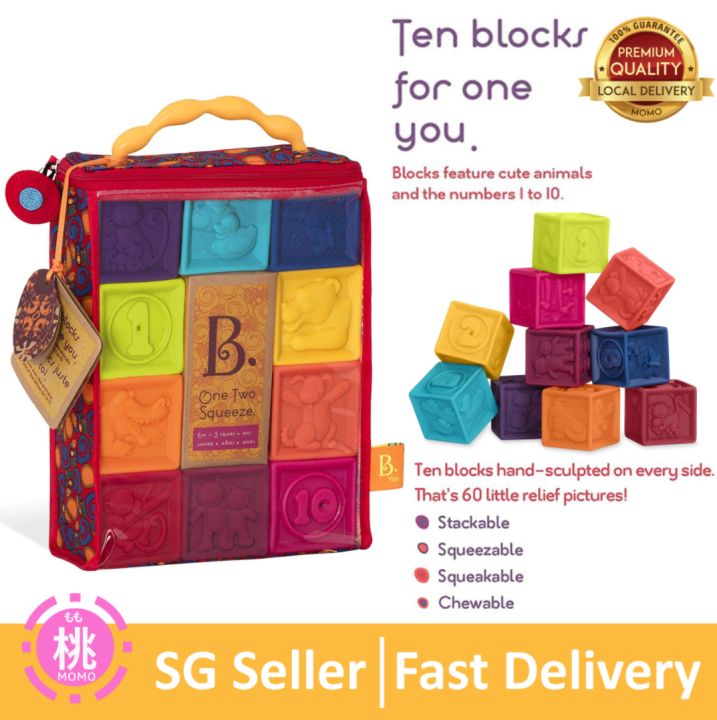 Battat B. Toys B. One Two Squeeze Baby Blocks - Building Blocks For ...